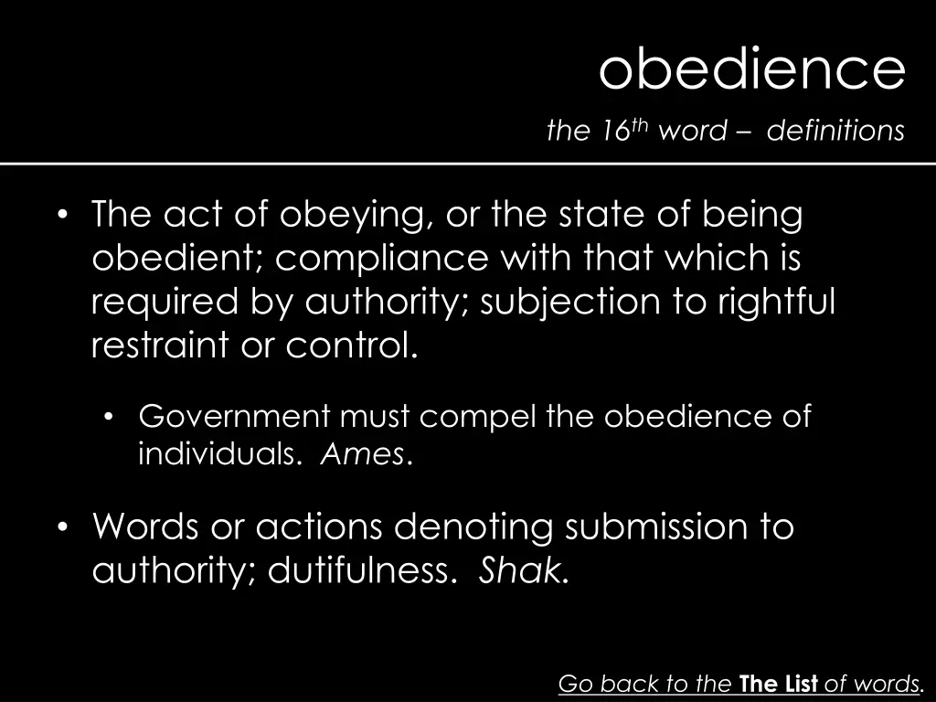 obedience 1
