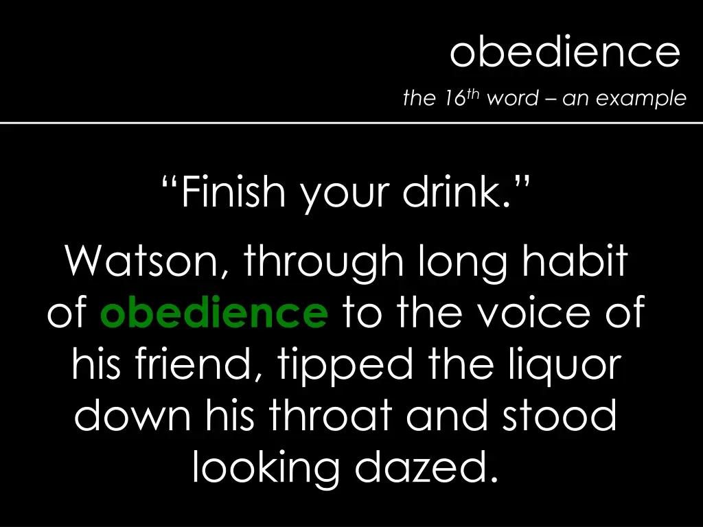 obedience