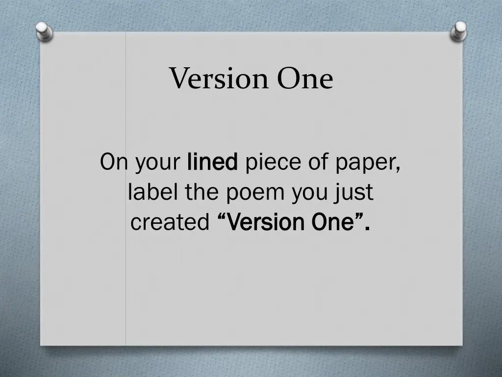 version one