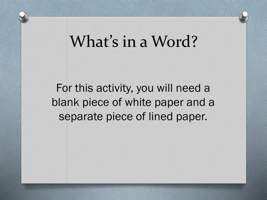 what s in a word 1