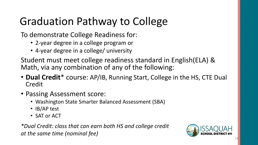 graduation pathway to college to demonstrate