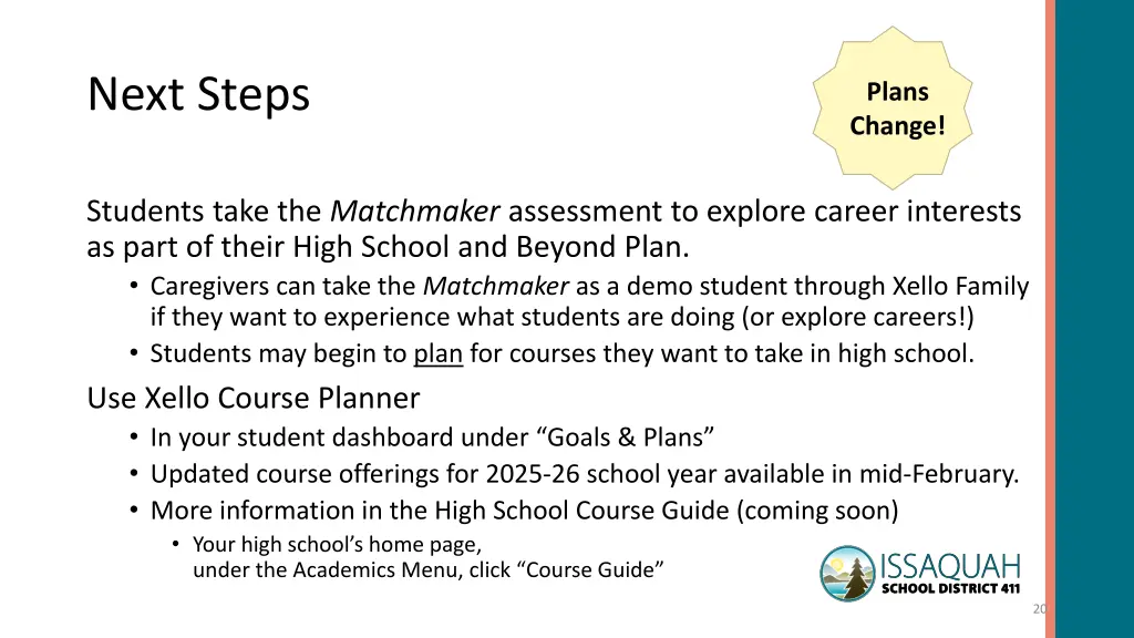 next steps