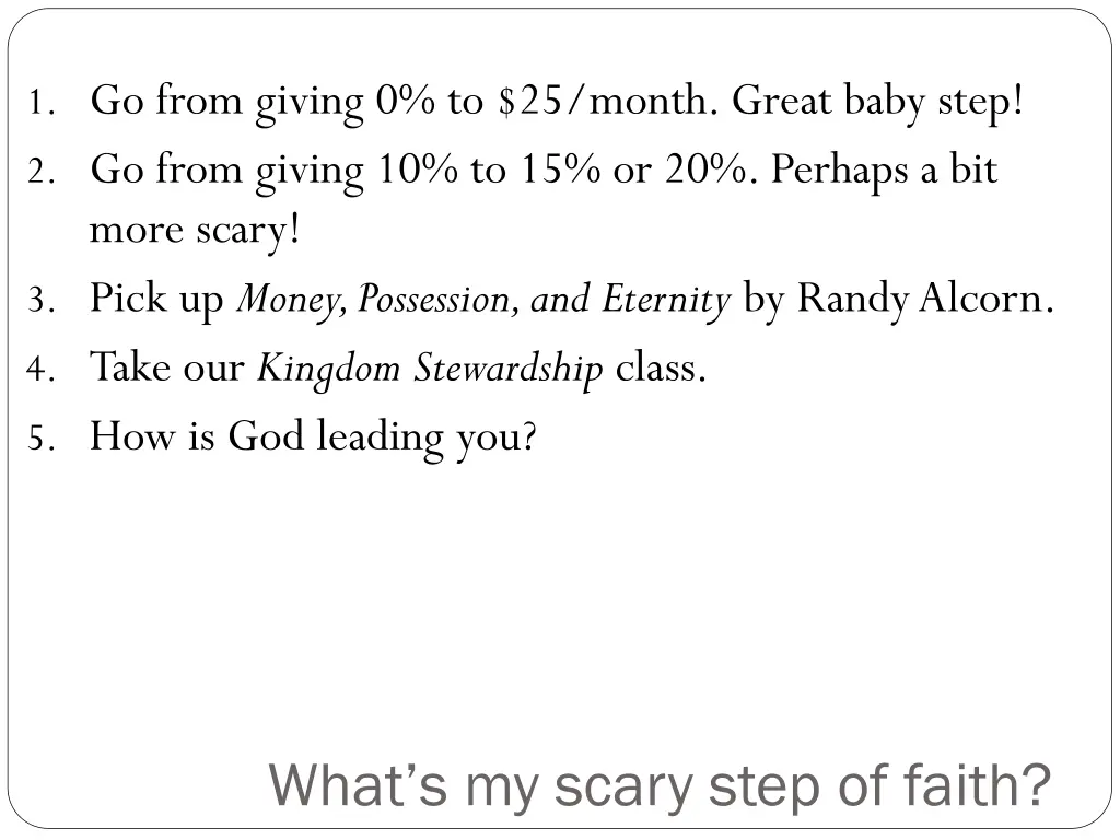 1 go from giving 0 to 25 month great baby step 4