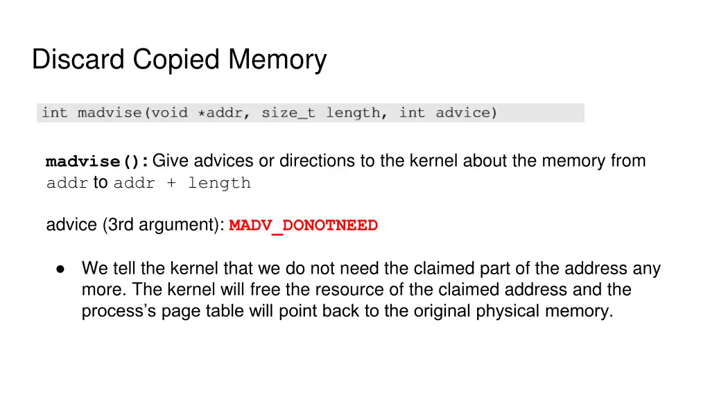 discard copied memory
