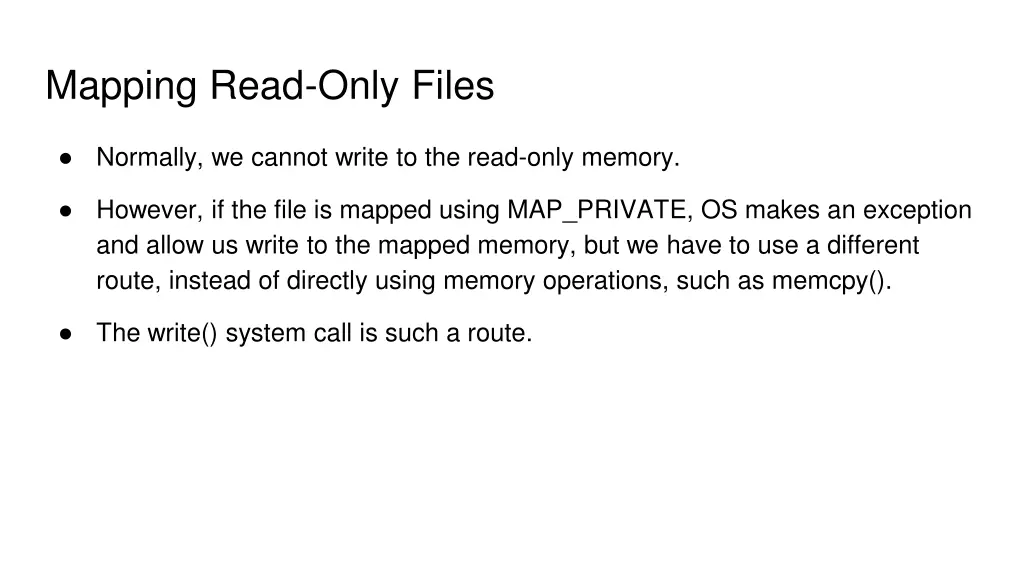 mapping read only files