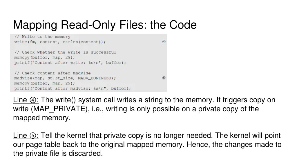 mapping read only files the code 1
