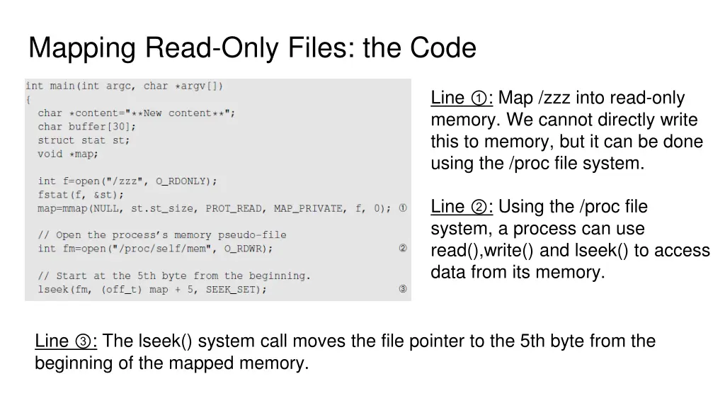 mapping read only files the code