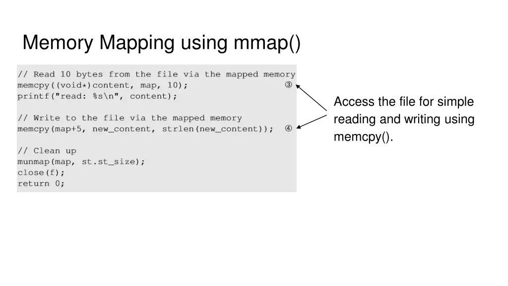 memory mapping using mmap 2