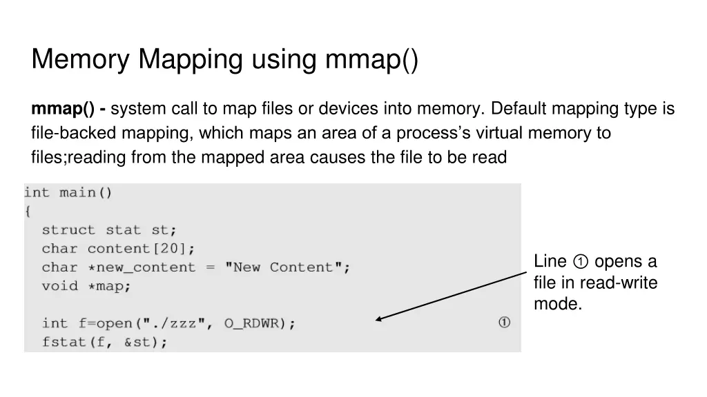 memory mapping using mmap