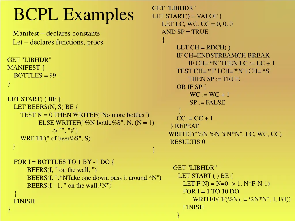 bcpl examples