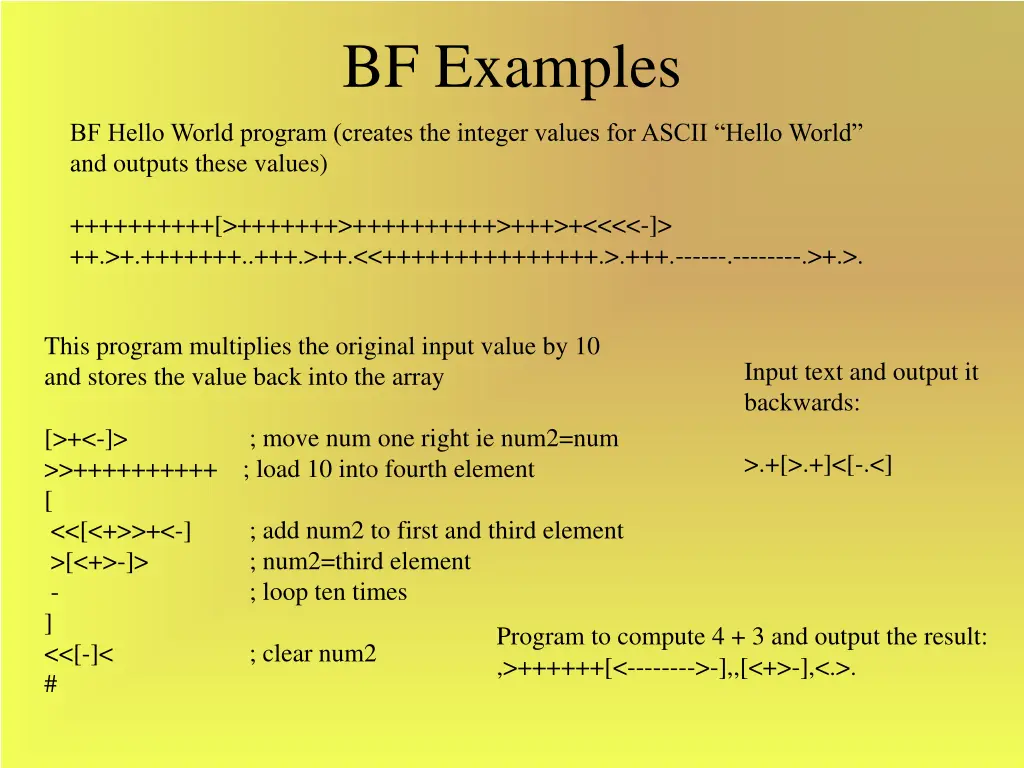 bf examples