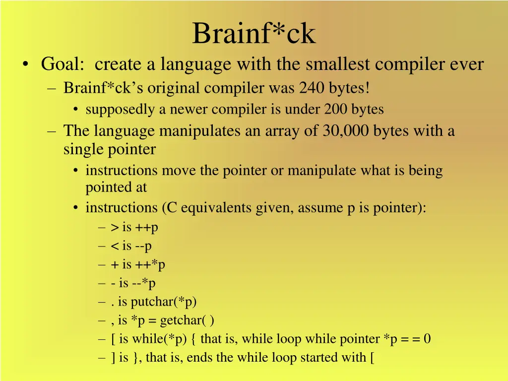 brainf ck