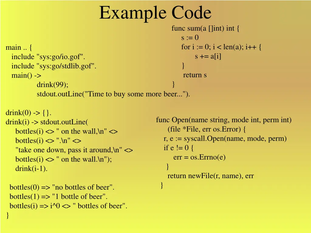 example code