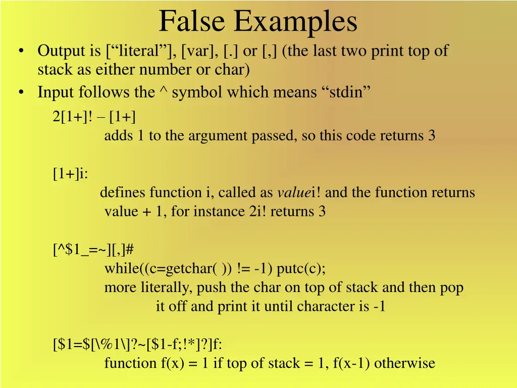 false examples