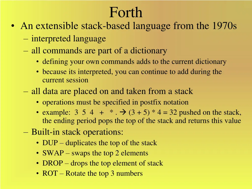 forth