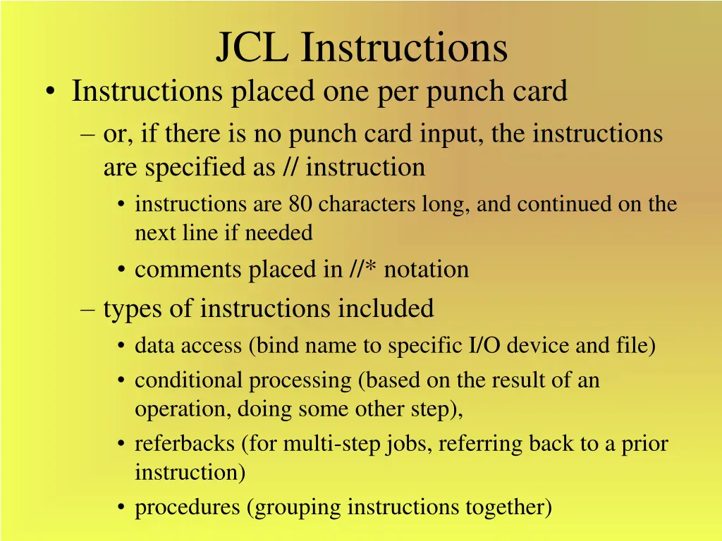 jcl instructions