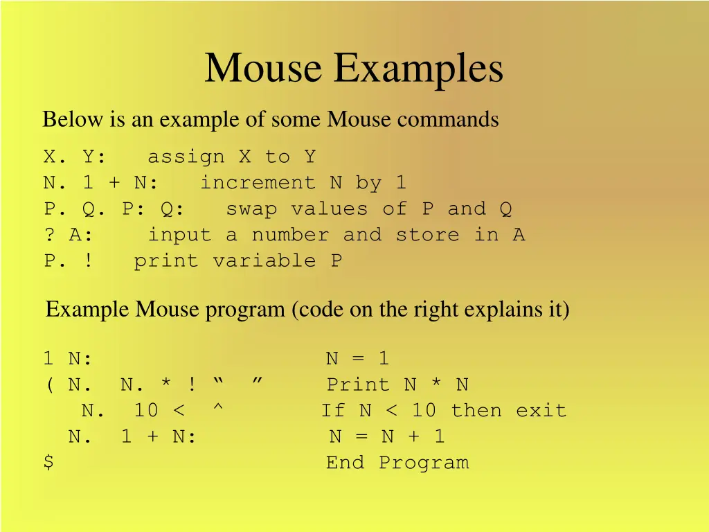 mouse examples