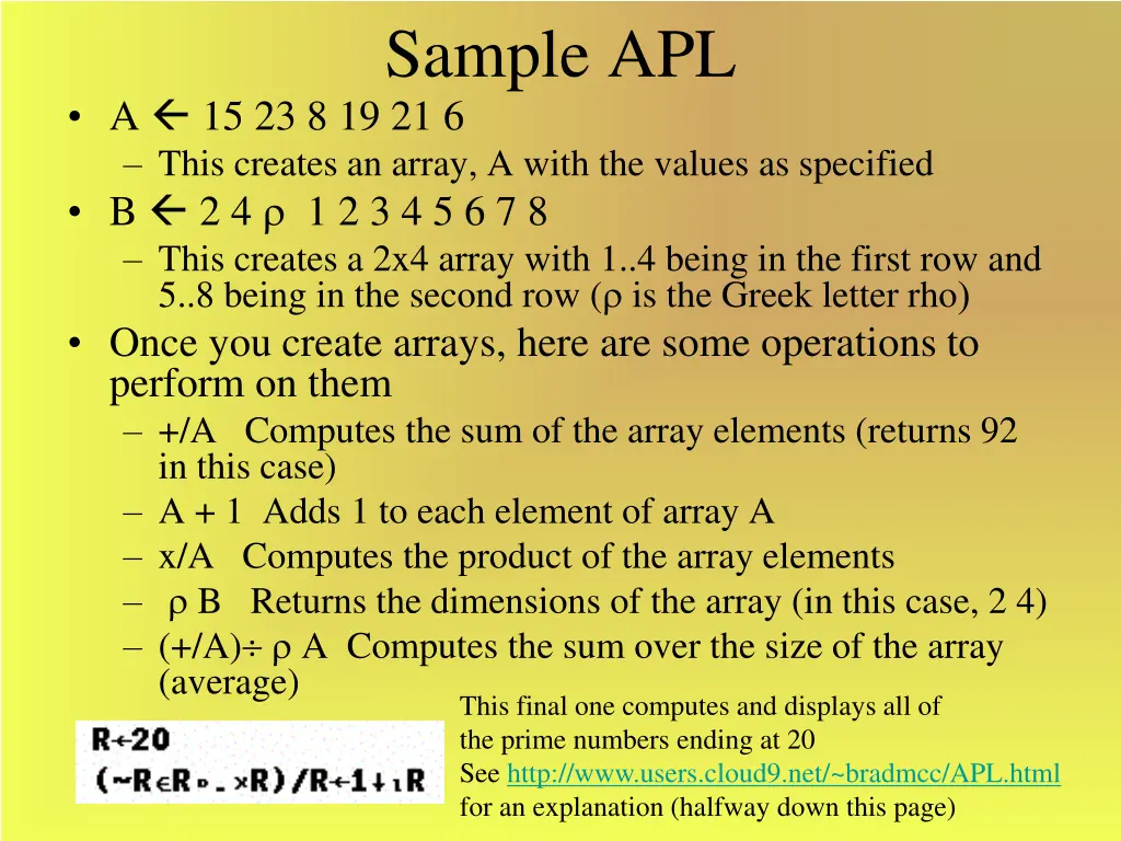 sample apl