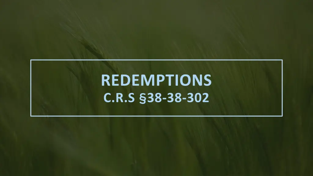 redemptions c r s 38 38 302