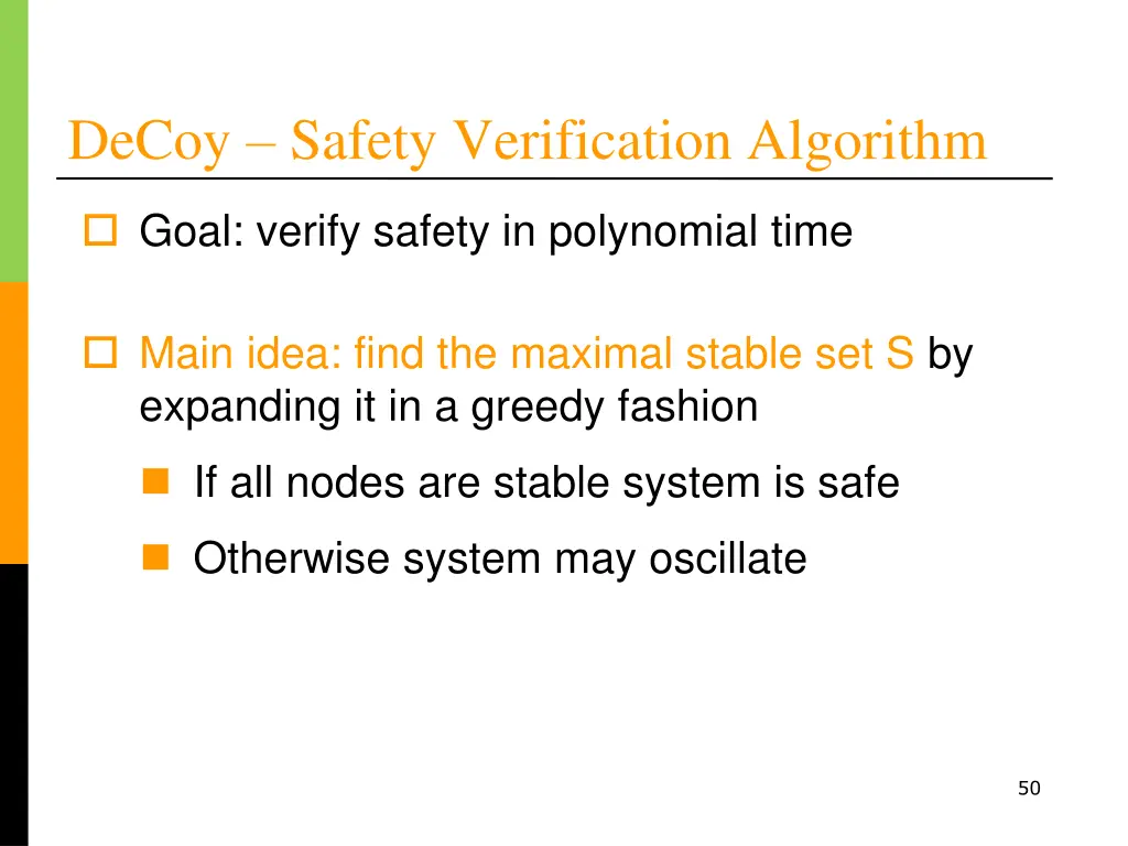 decoy safety verification algorithm