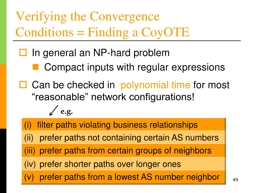 verifying the convergence conditions finding