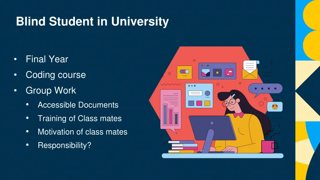 blind student in university