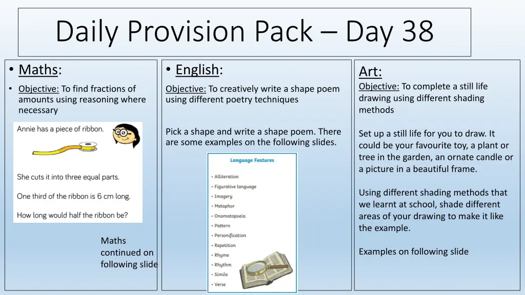 daily provision pack day 38