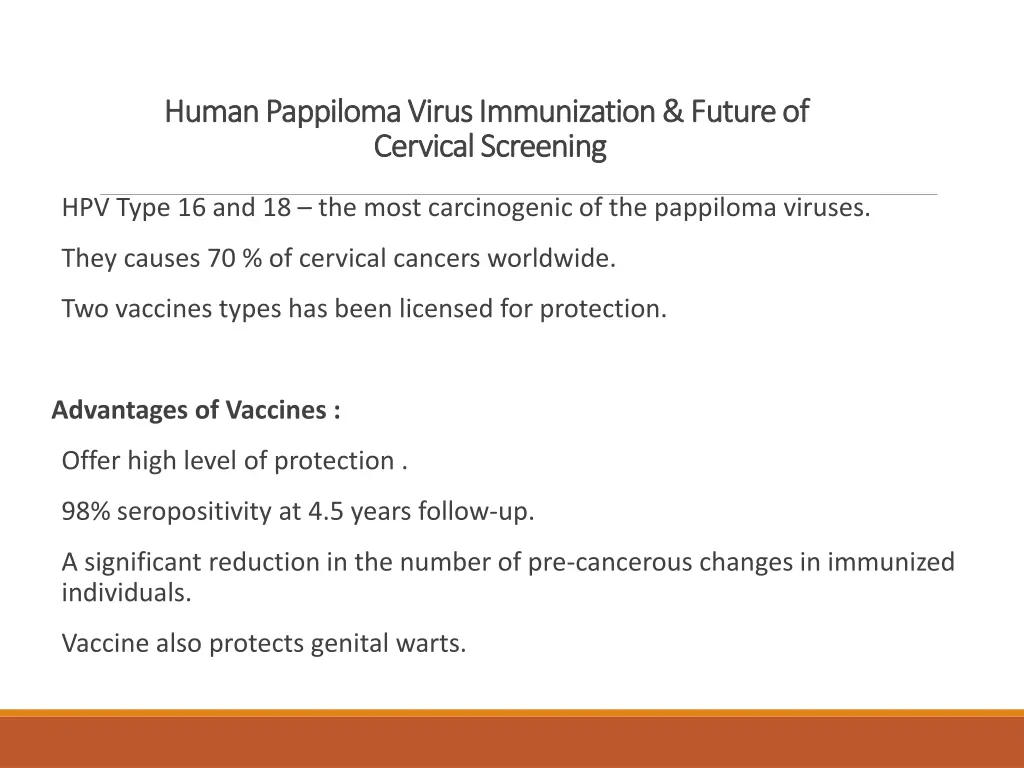 human pappiloma virus immunization future human