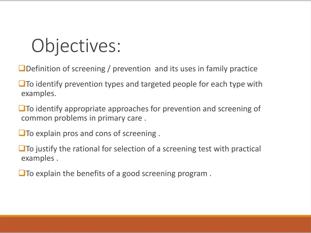 objectives