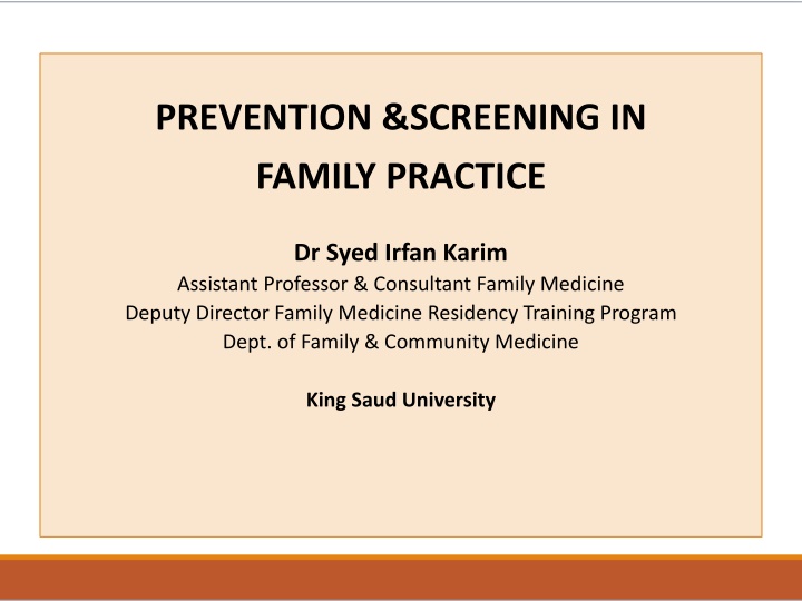 prevention screening in family practice