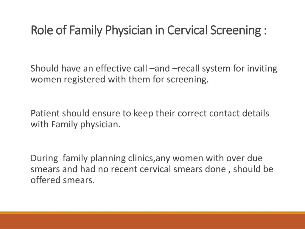 role role of family physician in cervical