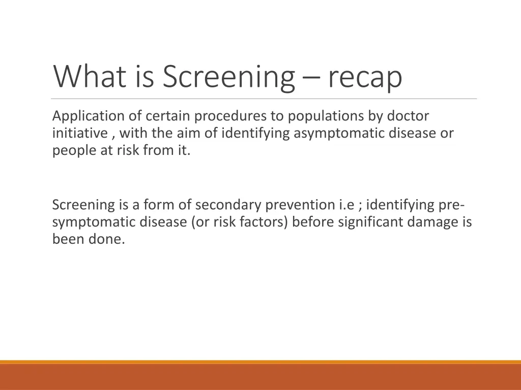 what is screening recap