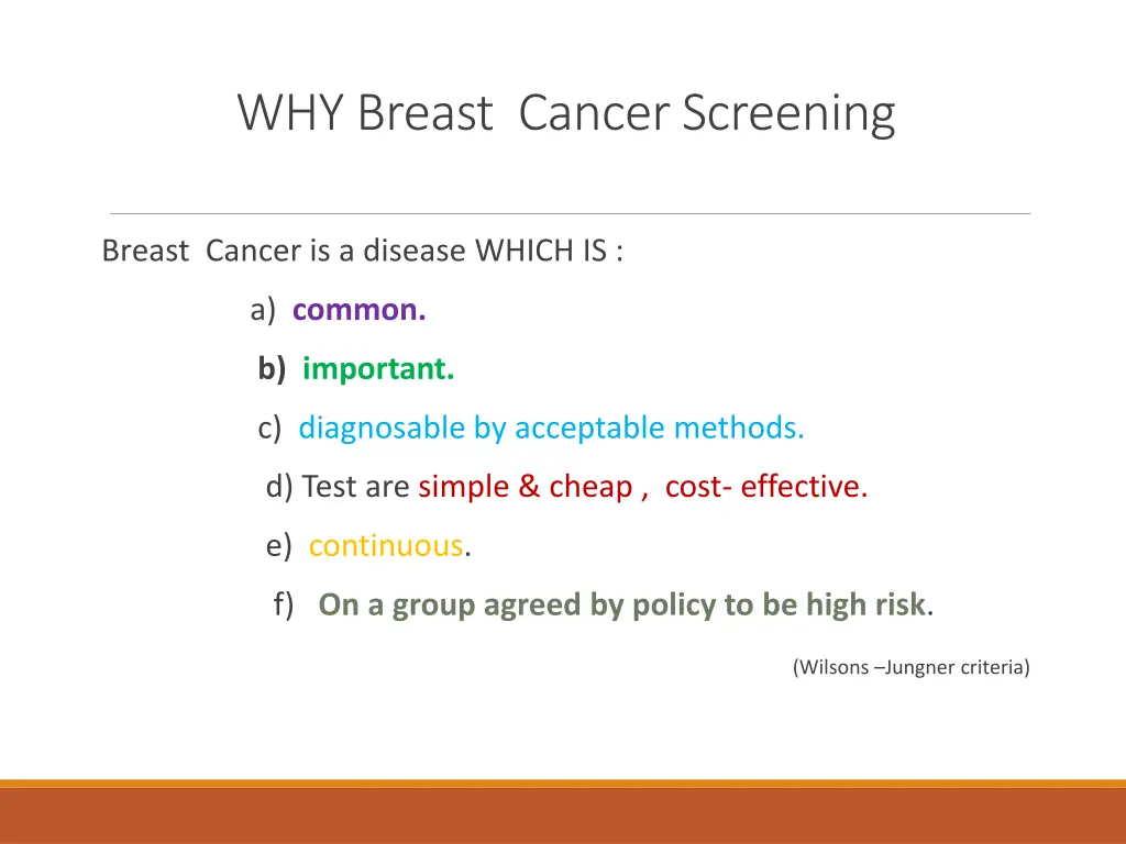 why breast cancer screening