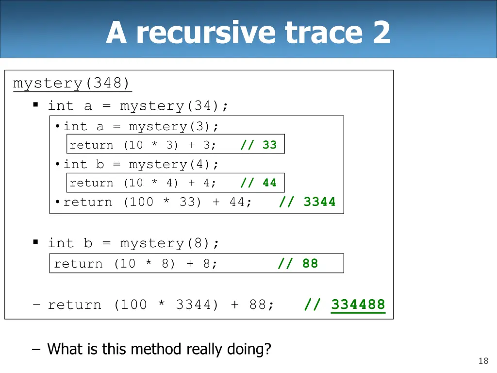 a recursive trace 2