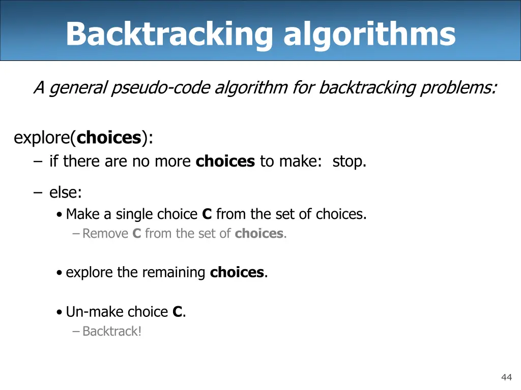 backtracking algorithms