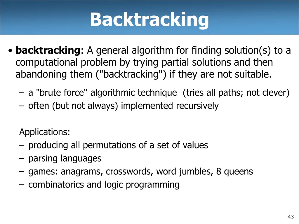 backtracking