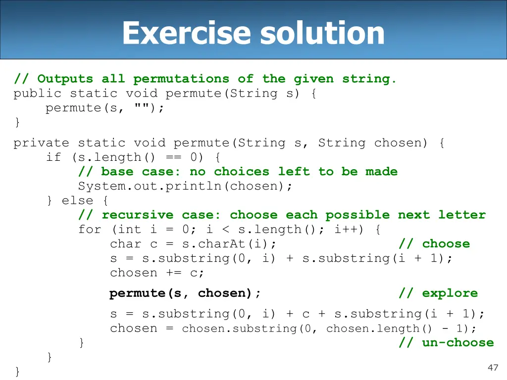 exercise solution 1