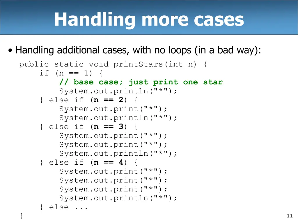 handling more cases