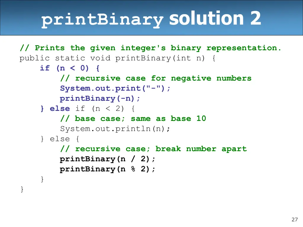 printbinary solution 2