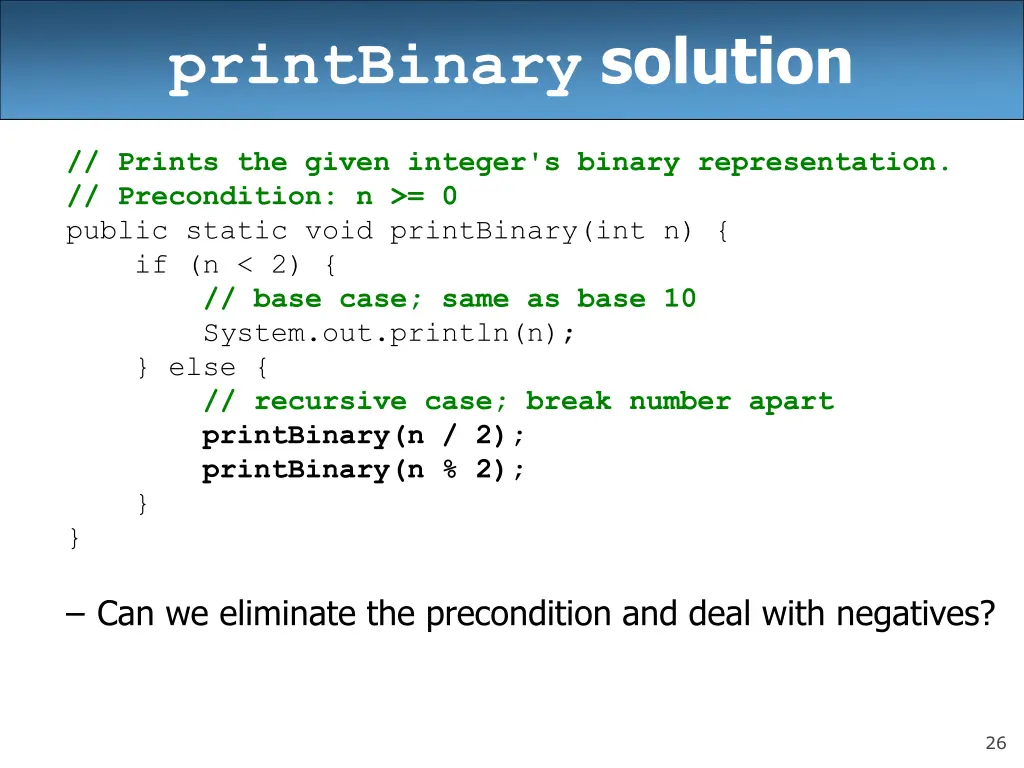 printbinary solution