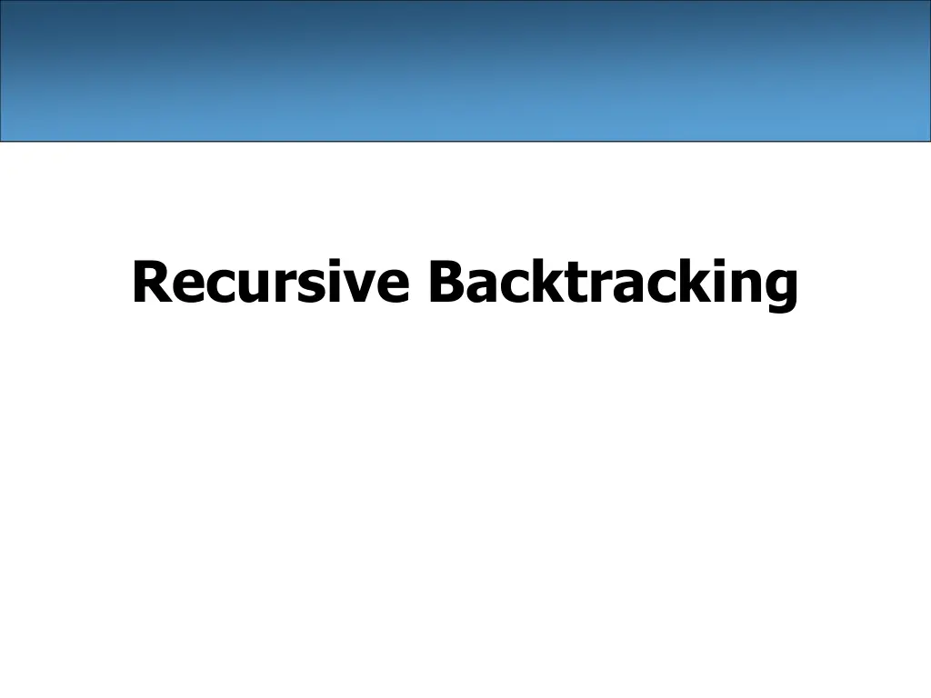 recursive backtracking