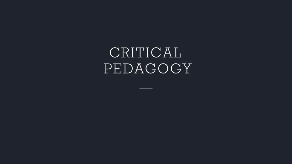 critical pedagogy