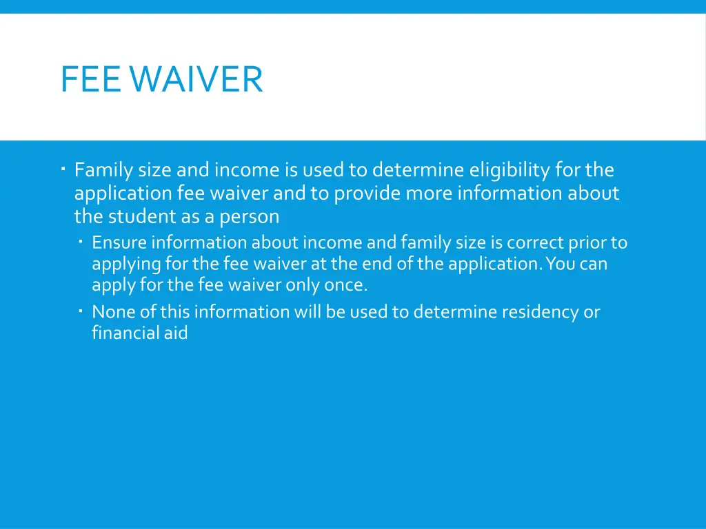 fee waiver