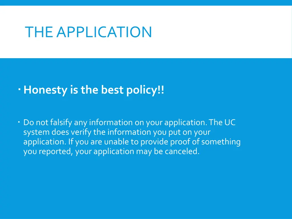 the application