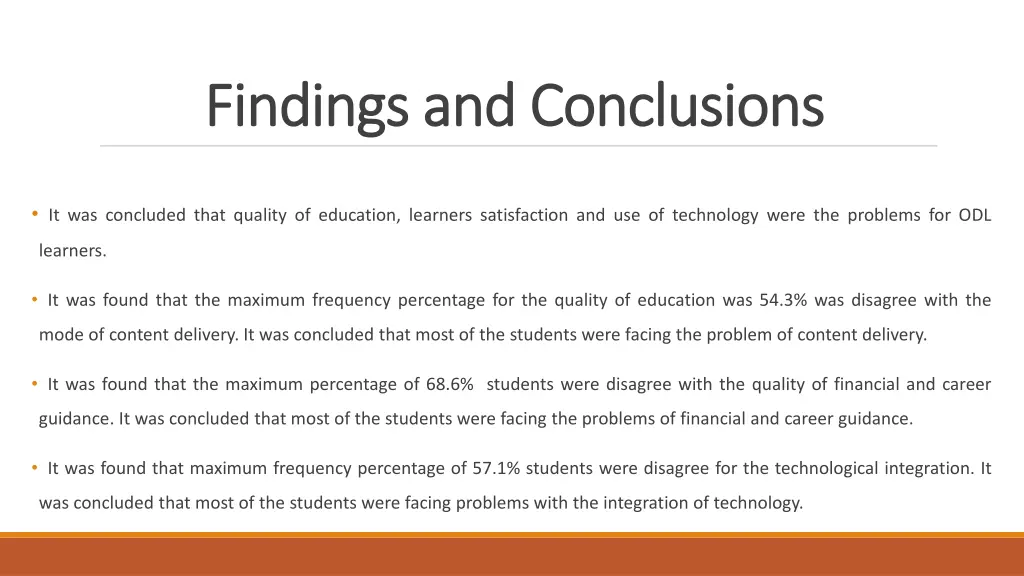 findings and conclusions findings and conclusions