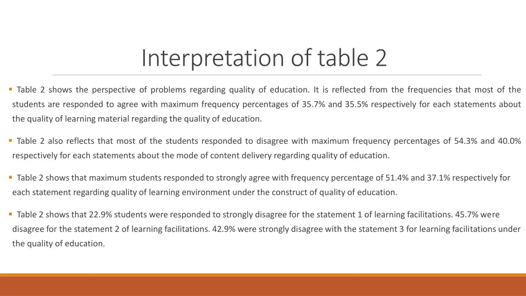 interpretation of table 2