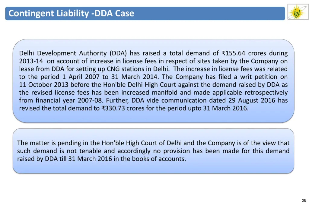 contingent liability dda case
