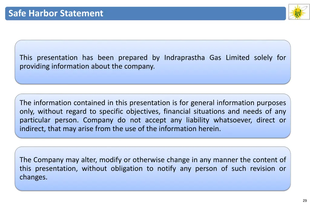 safe harbor statement