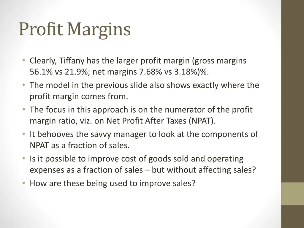 profit margins