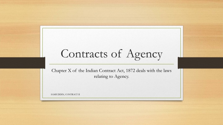 contracts of agency